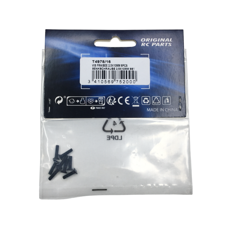8 Vis tête fraisée 2.5x10 mm cruciforme - T2M T4978/16