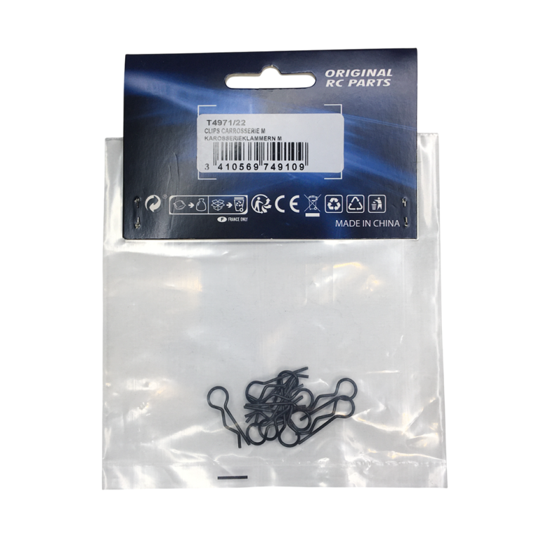 10 Clips de carrosserie M - Noir - T2M T4971/22