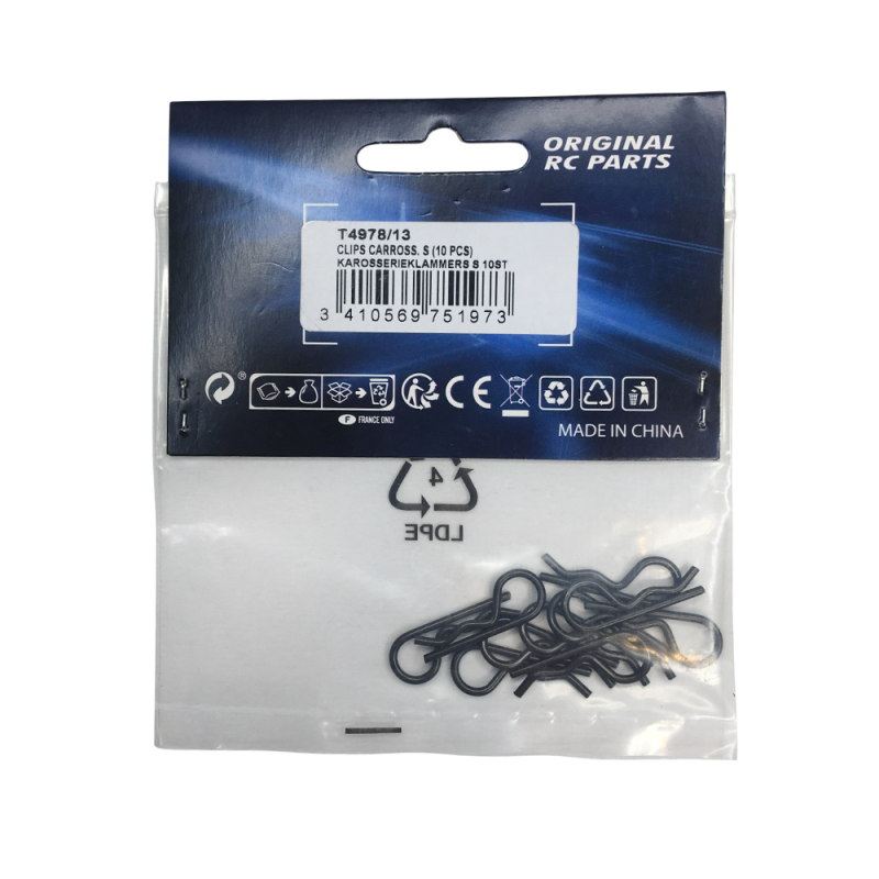 10 Clips de carrosserie S - Noir - T2M T4978/13