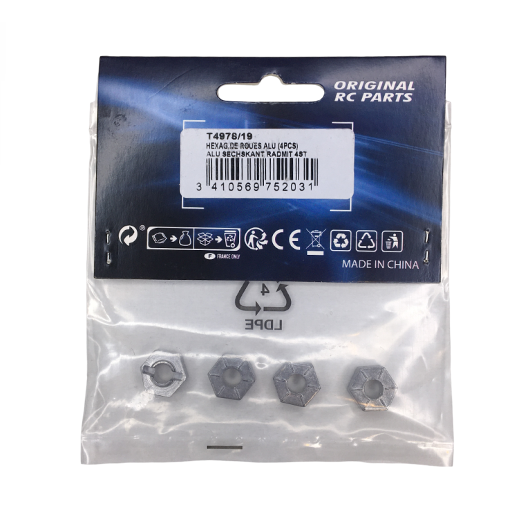 4 Hexagones de roue en aluminium - T2M T4978/19