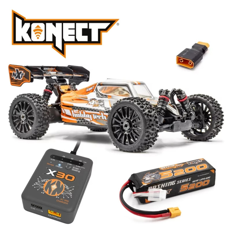 Pack Spirit NXT Evo RR Orange, LiPo + Chargeur - HOBBYTECH 1.NXT.RR-RTR-OR.PK