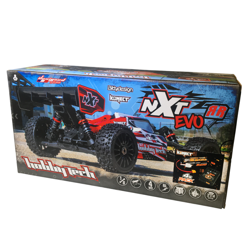 Pack Spirit NXT Evo RR Rouge, LiPo + Chargeur - HOBBYTECH 1.NXT.RR-RTR-RD.PK