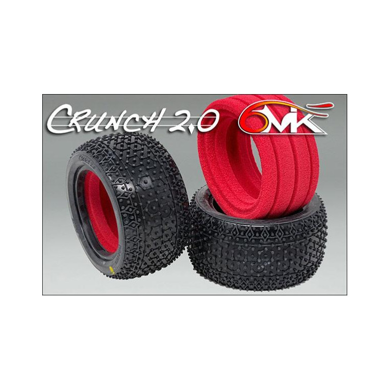 2 Pneus Crunch 2.0 arrière + inserts - Jaune - 6MIK TI105Y