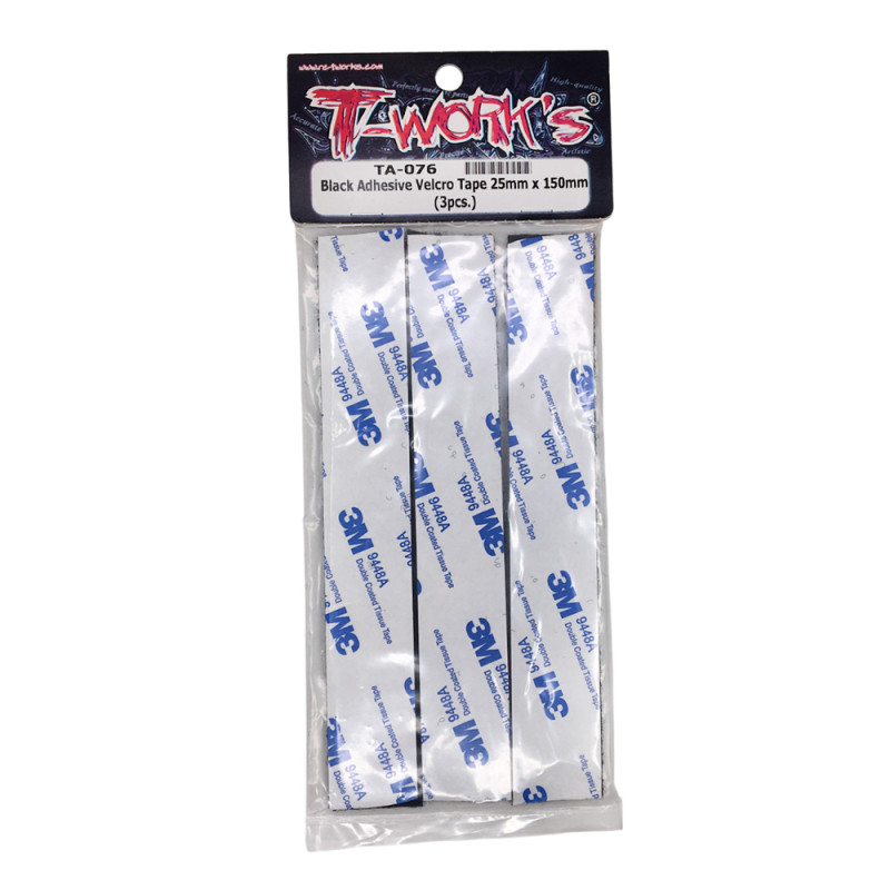 Velcro autocollant noir - 25x150mm - T-WORKS TA-076