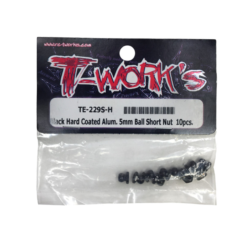 Rotule écrou court aluminium renforcé de 5mm - Noir - T-WORKS TE-229S-H