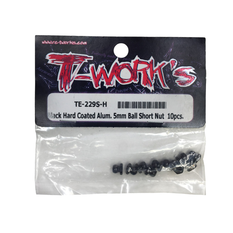 Rotule écrou court aluminium renforcé de 5mm - Noir - T-WORKS TE-229S-H