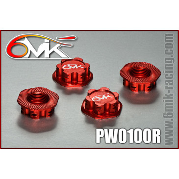 Écrous de roues 1/8 - Rouge - 6MIK PW0100R