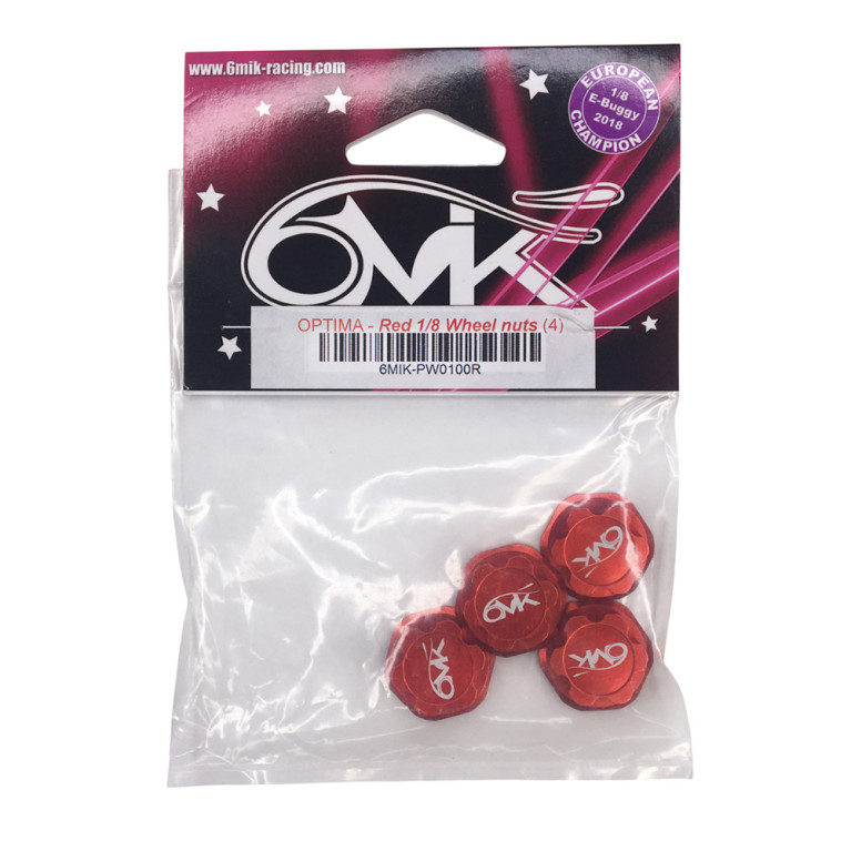 Écrous de roues 1/8 - Rouge - 6MIK PW0100R