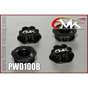 Écrous de Roues borgne pour buggy 1/8 - Noir - 6MIK PW0100B