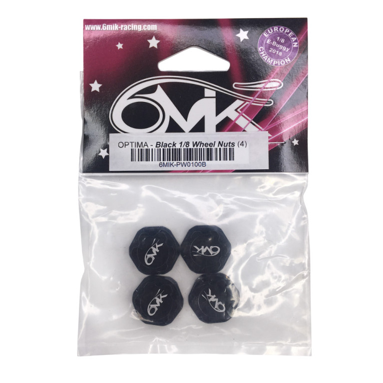 Écrous de Roues borgne pour buggy 1/8 - Noir - 6MIK PW0100B