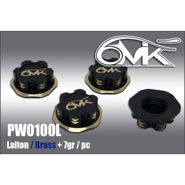 Écrous de Roues borgne en Laiton - Noir & Or - 6MIK PW0100L