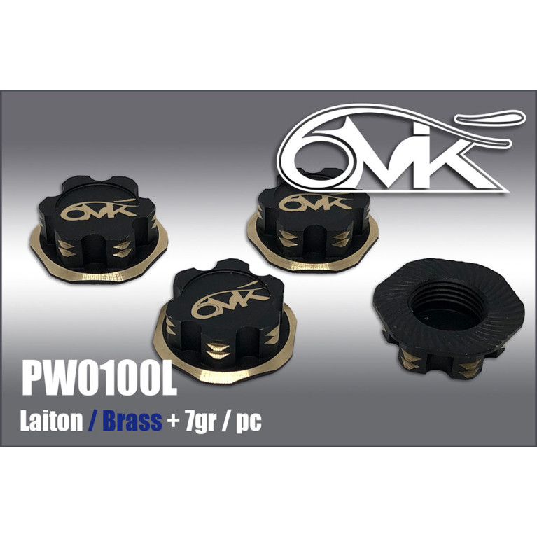 Écrous de Roues borgne en Laiton - Noir & Or - 6MIK PW0100L