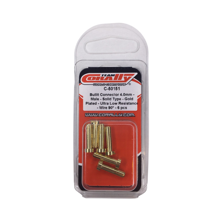 6 Prises male 4.0mm 90° - Or - CORALLY C-50151