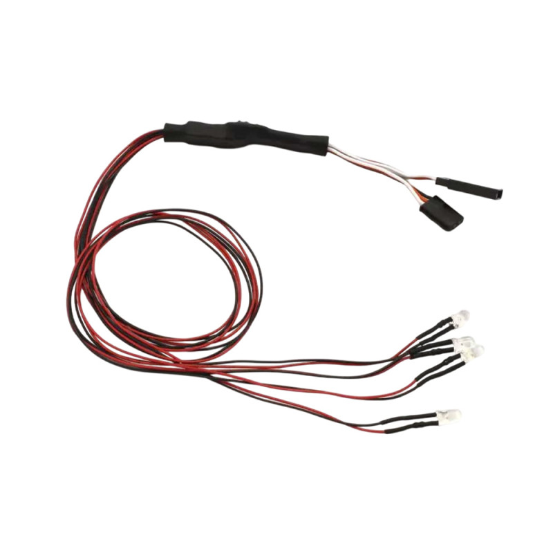 Éclairage LED Ø5 (4 Bulbes) - 2 Rouges/2 Blancs - KYOSHO 97054-4HR