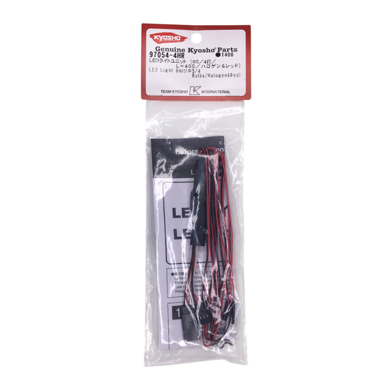 Éclairage LED Ø5 (4 Bulbes) - 2 Rouges/2 Blancs - KYOSHO 97054-4HR