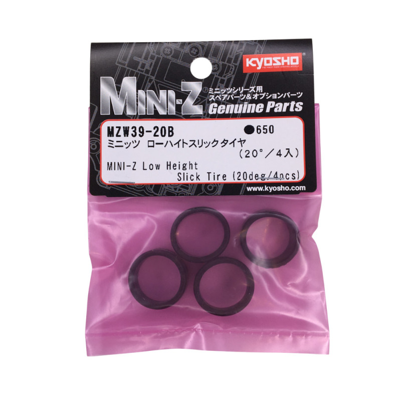 Pneus slick taille basse 20° - Mini-Z - KYOSHO MZW39-20B