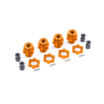 Hexagones + écrous de roue alu 17 mm - Orange - TRAXXAS