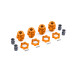 Hexagones + écrous de roue alu 17 mm - Orange - TRAXXAS