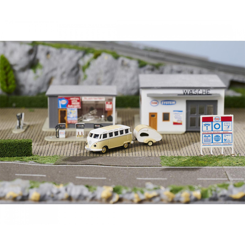 Volkswagen T1 Samba Bus + remorque - 1/87 - CARSON 500504164