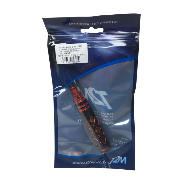 Tournevis avec embouts 5 en 1 - Rouge - T2M T422643R