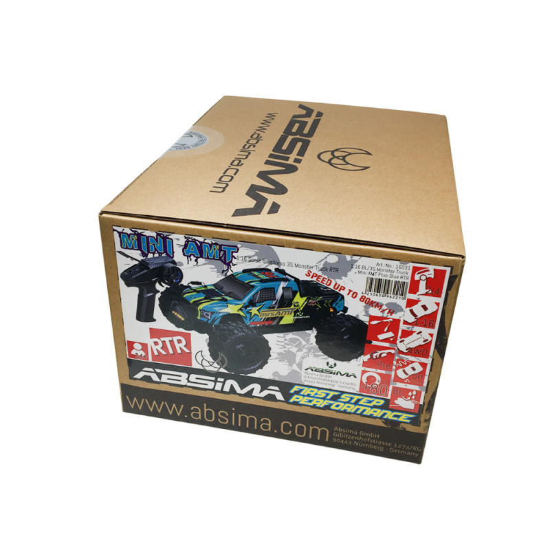 Monster Truck Mini AMT Fluo-Blue RTR - ABSIMA 16031