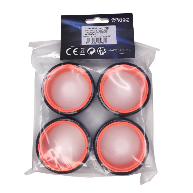 4 Pneus de drift 1/10 - Orange - T2M T422634O