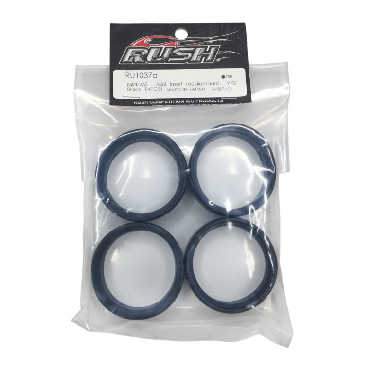 4 Mini Inserts Moyen/Dur VR2 - Noir - RUSH RU1037