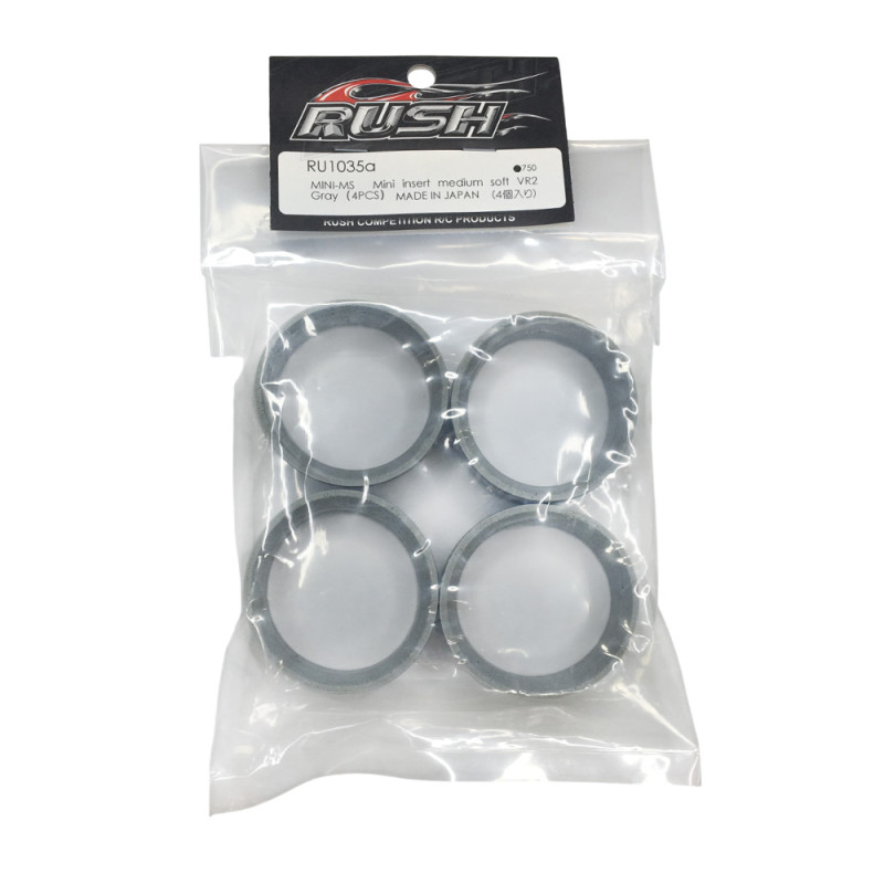 4 Mini Inserts Moyen/Souple VR2 - Gris - RUSH RU1035