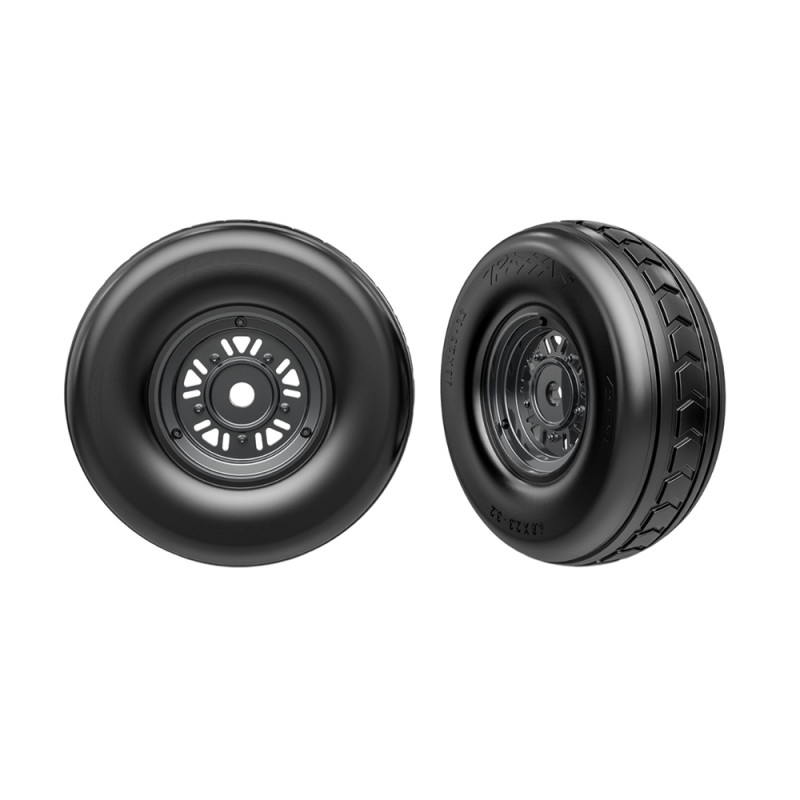 2 Roues avant Funco - Noires Chromées - TRAXXAS 10972-BLKC