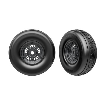 2 Roues avant Funco - Noires Chromées - TRAXXAS 10972-BLKC