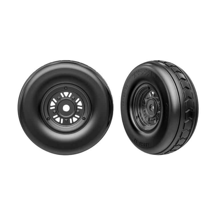 2 Roues avant Funco - Noires Chromées - TRAXXAS 10972-BLKC