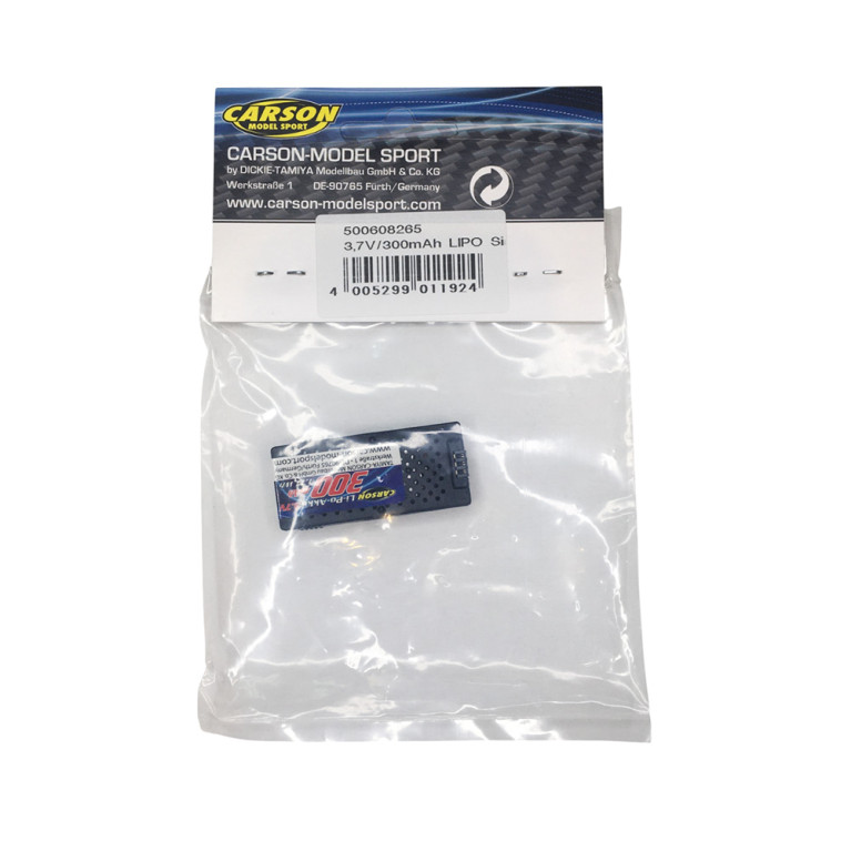 LiPo Single Blade 320 - 3.7V 300mAh - CARSON 500608265