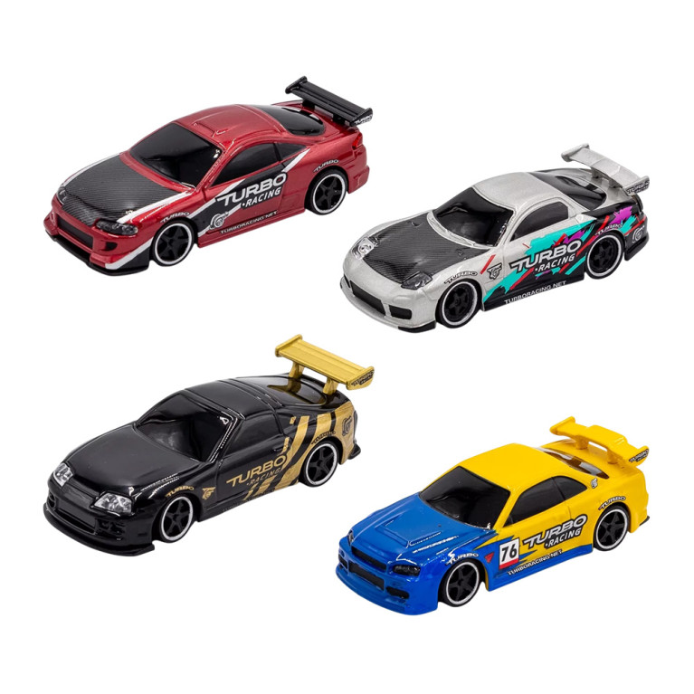 Coffret 4 voitures + 1 récepteur 1/76 - Édition Limité - TURBO RACING C71C74-LE