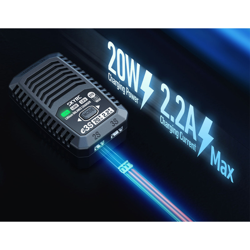 Chargeur e3S 2.2A 20W - SKYRC SK-100219-01 Chargeur e3S 2.2A 20W - SKYRC SK-100219-01