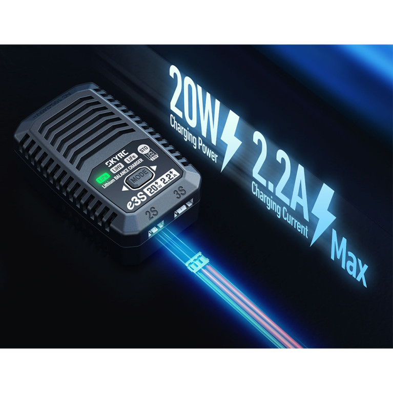 Chargeur e3S 2.2A 20W - SKYRC SK-100219-01 Chargeur e3S 2.2A 20W - SKYRC SK-100219-01