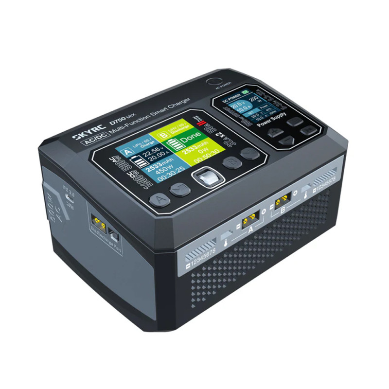 HUIOP D100Neo Chargeur Intelligent Double Canal – AC100W / DC200W Pour Batteries LiPo, Life, LiIon, NiMH, Pb Avec Port USB-C 20W