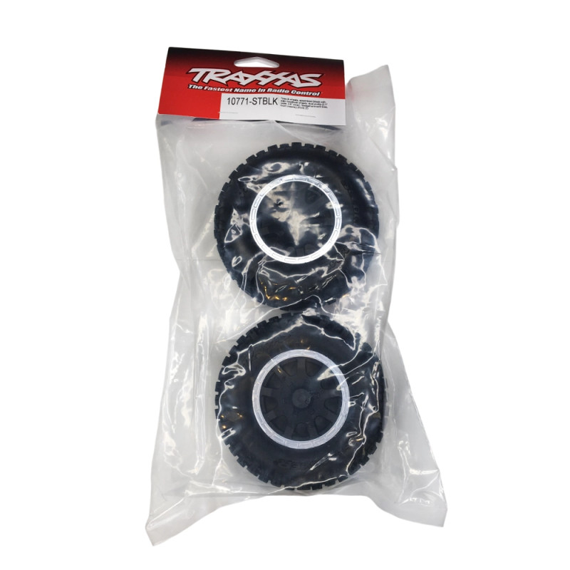 2 Roues avant Sledgehammer - Noires Chromées - TRAXXAS 10771-STBLK