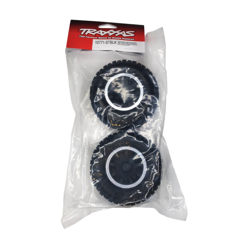 2 Roues avant Sledgehammer - Noires Chromées - TRAXXAS 10771-STBLK