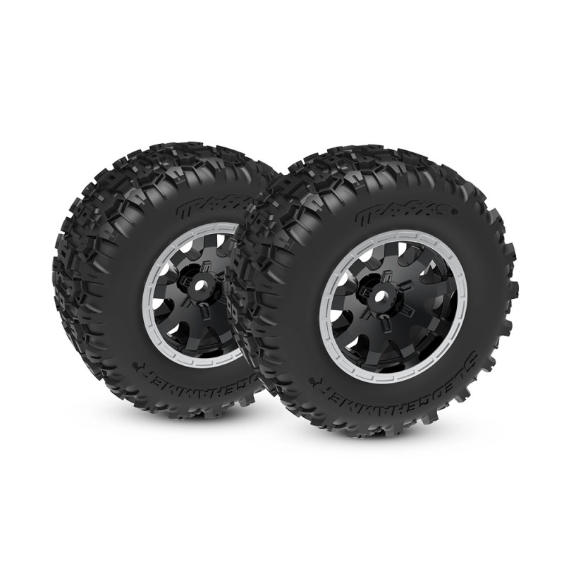 2 Roues avant Sledgehammer - Noires Chromées - TRAXXAS 10771-STBLK