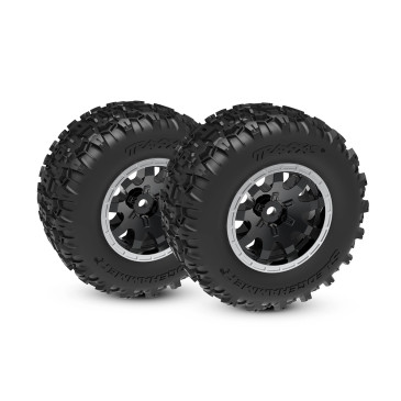 2 Roues avant Sledgehammer - Noires Chromées - TRAXXAS 10771-STBLK