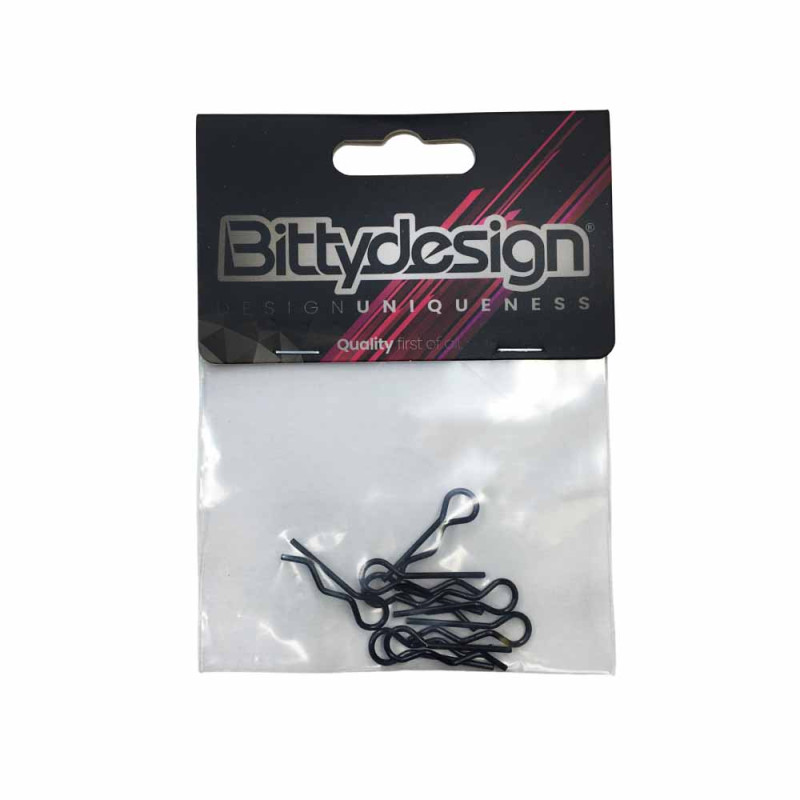 Clips de carrosserie 1/10 - Noir - BITTYDESIGN BDBC-8BK