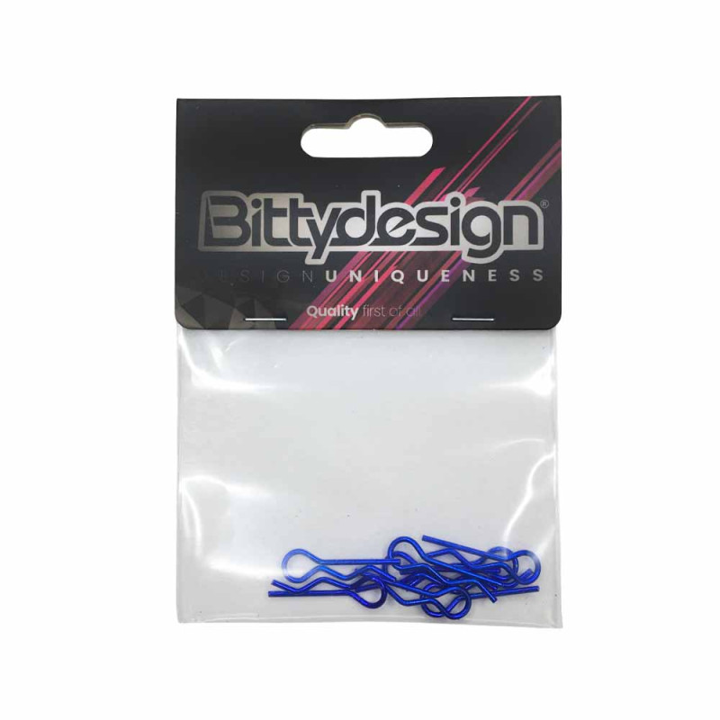 Clips de carrosserie 1/10 - Bleu - BITTYDESIGN BDBC-8BL