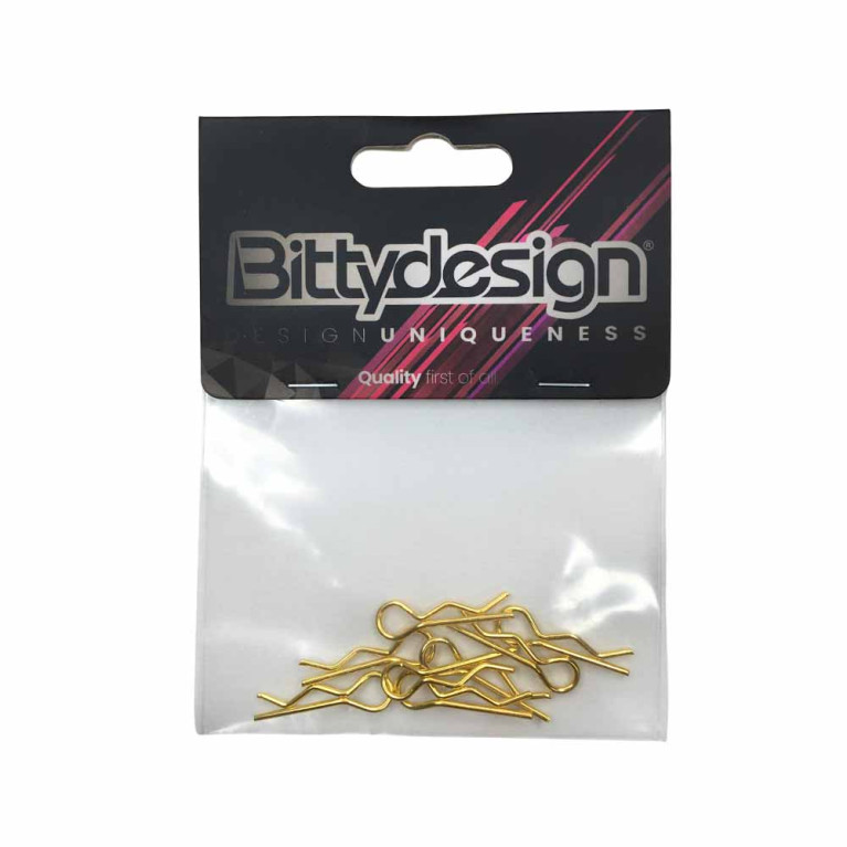 Clips de carrosserie 1/10 - Or/Gold - BITTYDESIGN BDBC-8GO