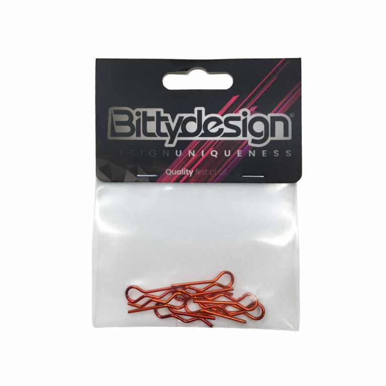 Clips de carrosserie 1/10 - Orange - BITTYDESIGN BDBC-8O