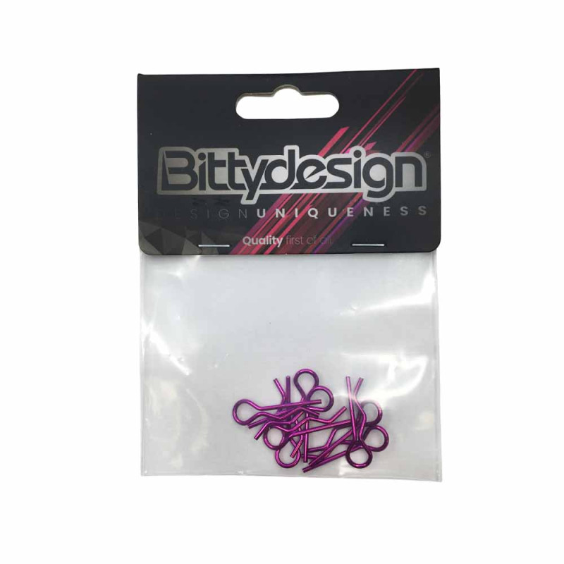 Clips de carrosserie 1/10 - Rose - BITTYDESIGN BDBC-8P