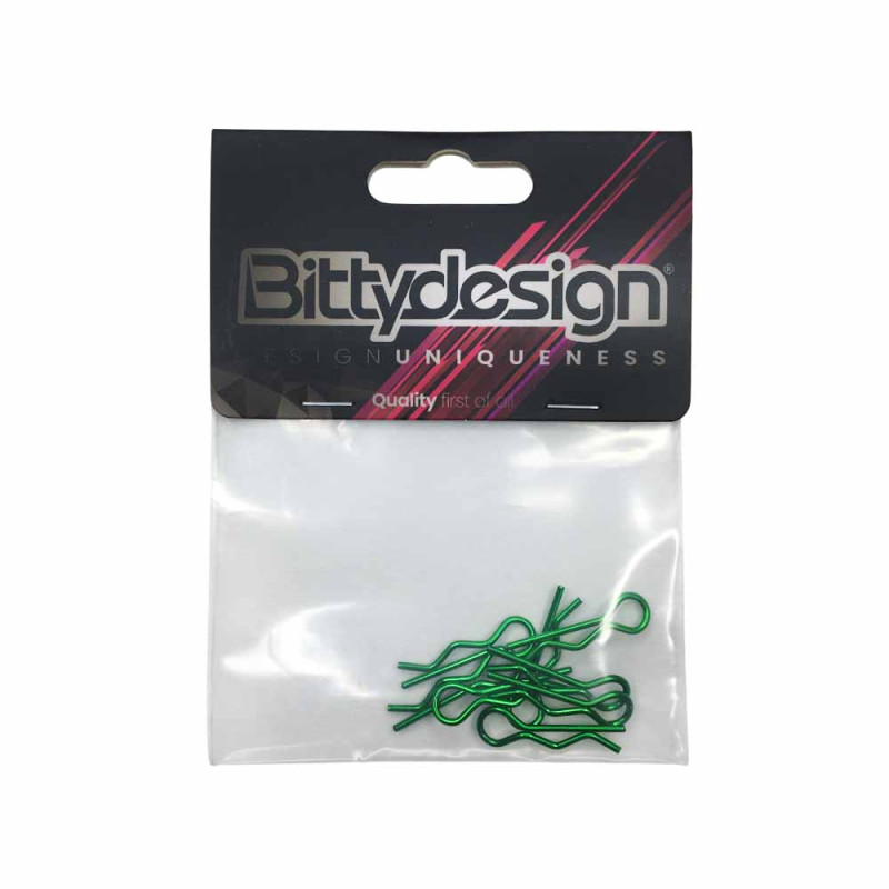 Clips de carrosserie 1/10 - Vert - BITTYDESIGN BDBC-8GR
