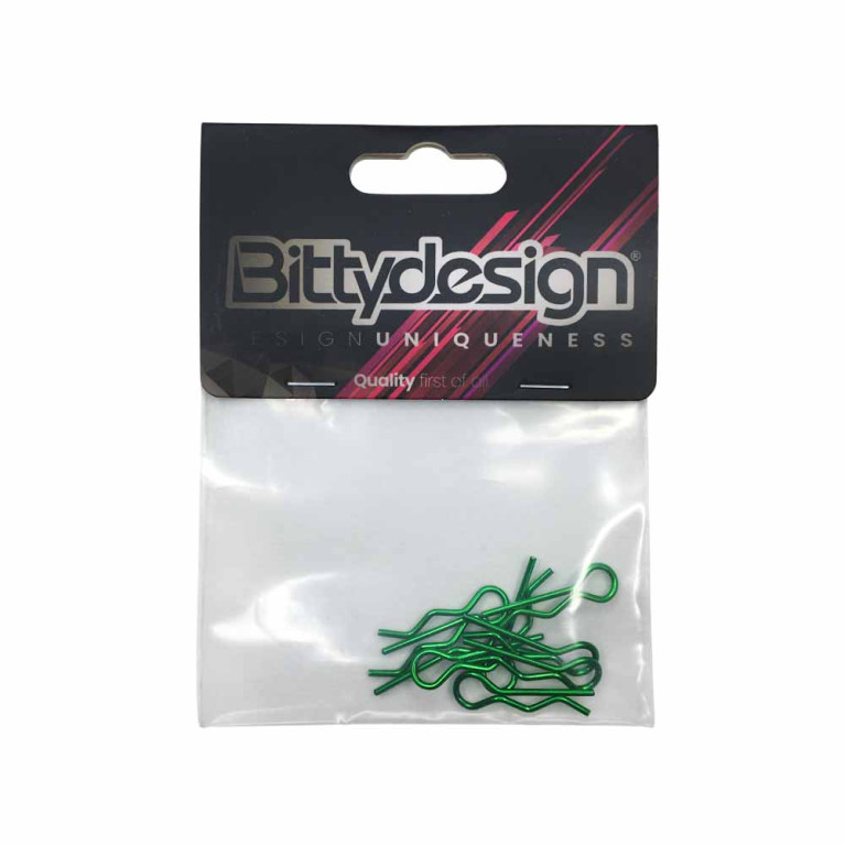 Clips de carrosserie 1/10 - Vert - BITTYDESIGN BDBC-8GR