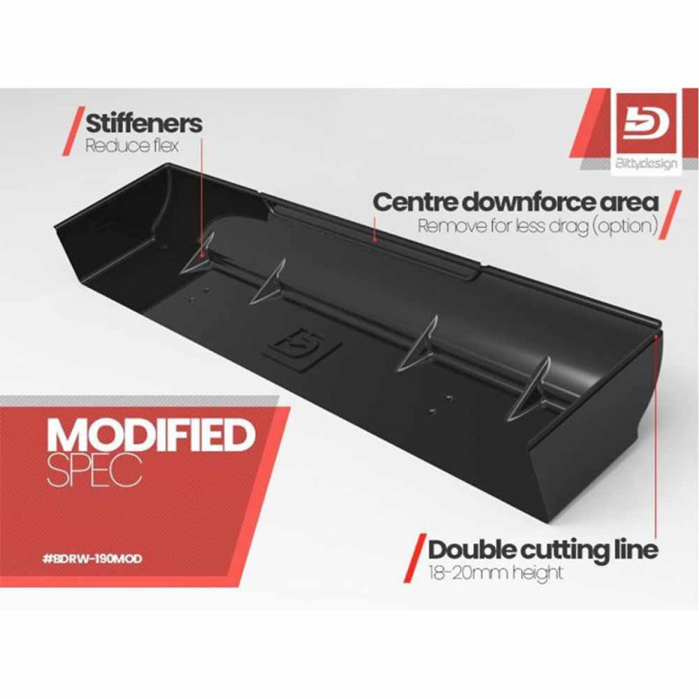 Aileron arrière hard Modified spec - 190mm - BITTYDESIGN BDRW-190MOD