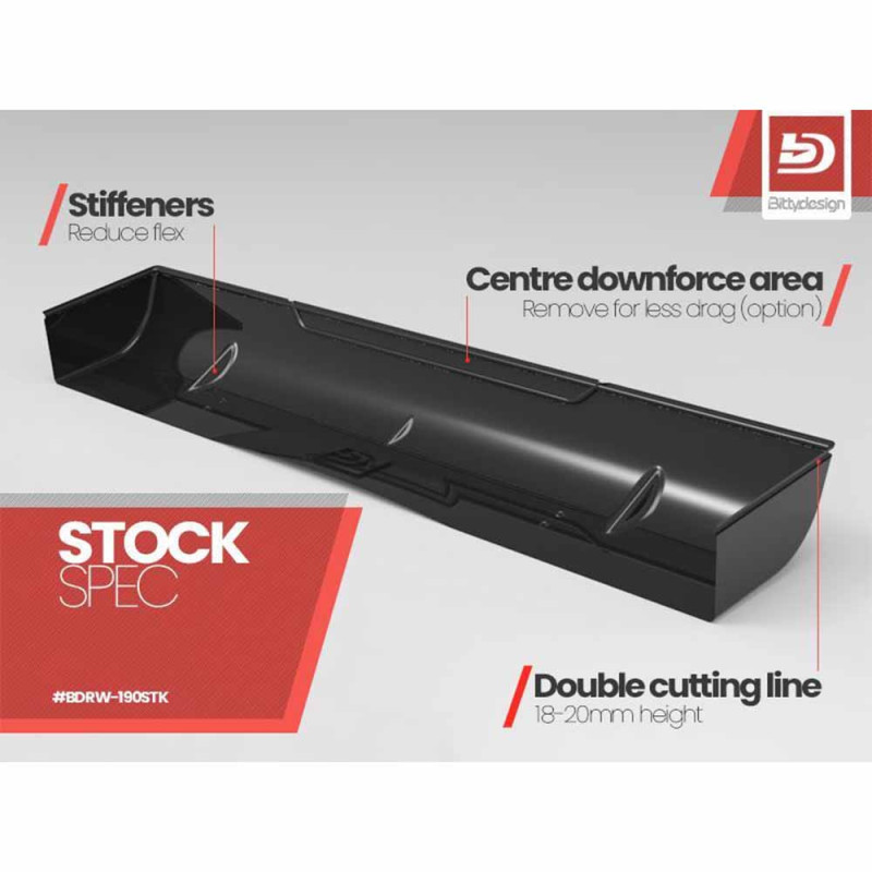 Aileron arrière hard Stock spec - 190mm - BITTYDESIGN BDRW-190STK