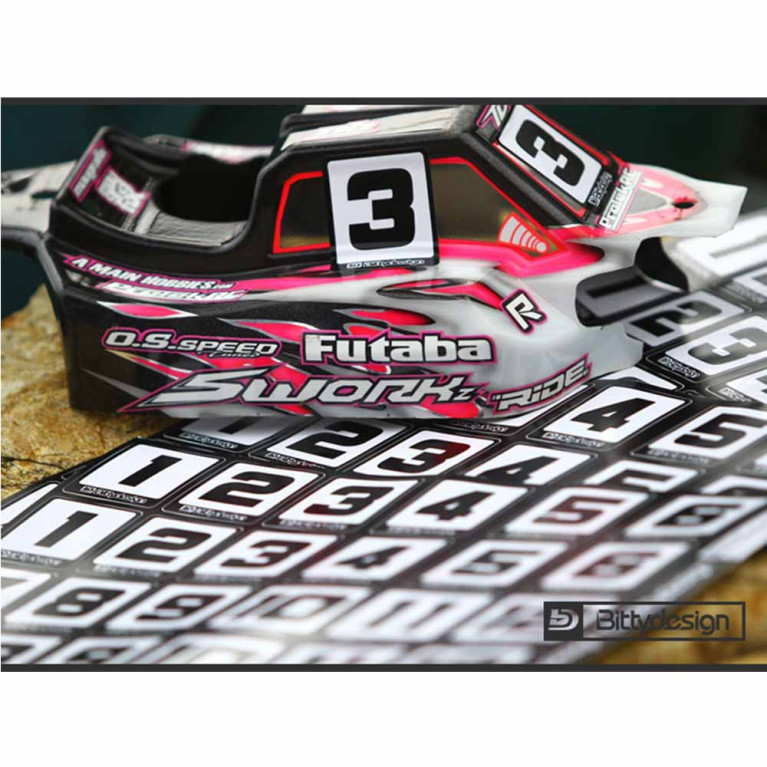 10 Feuilles de Numéro de course - BITTYDESIGN BDRNDS-2415-LP